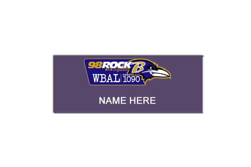 98 Rock WBAL name badges