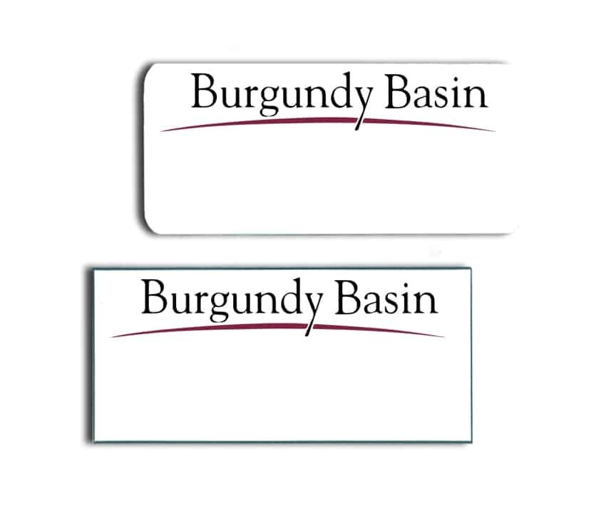 Burgundy Basin Name Badges