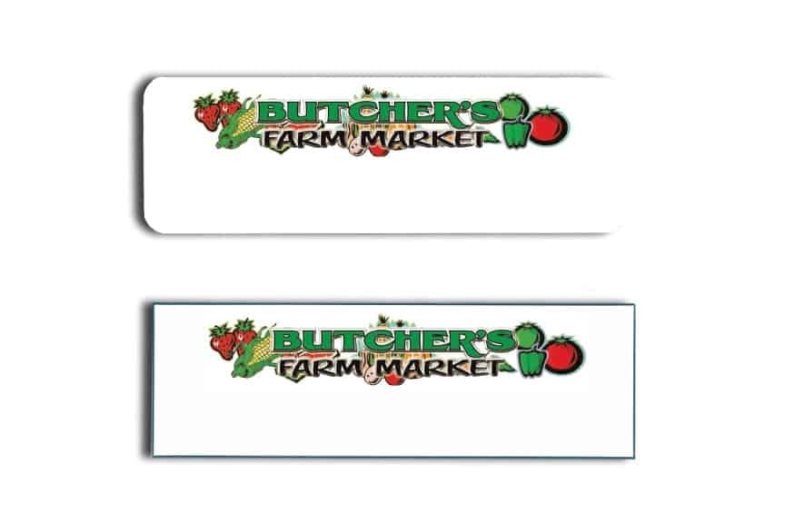 Butcher's Farm Market Name Tags Badges