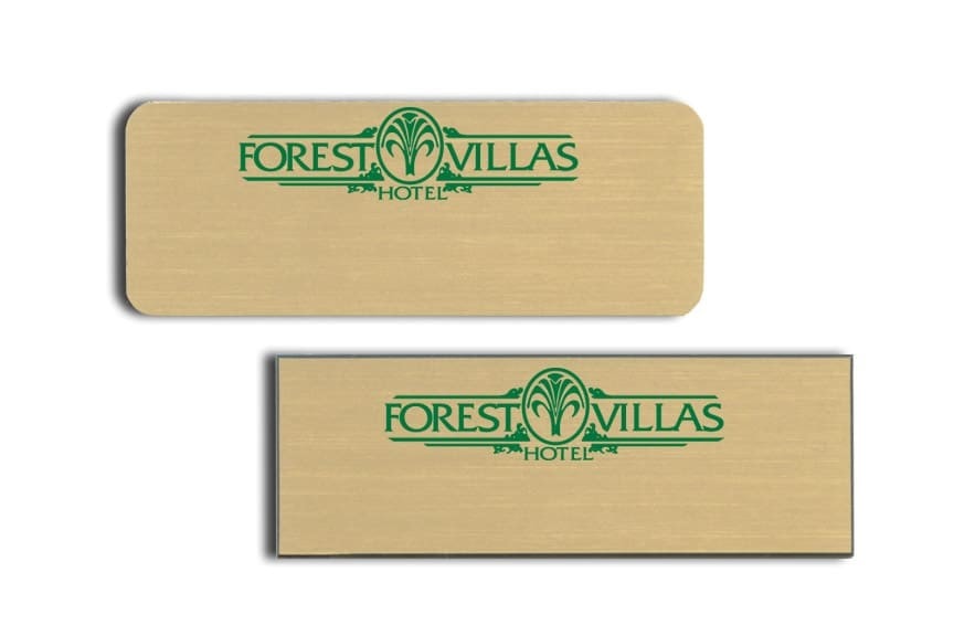 Forest Villas Hotel Name Tags Badges