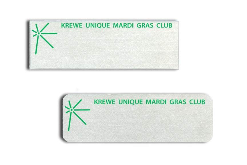 Krewe Unique Mardi Gras Club Name Tags Badges