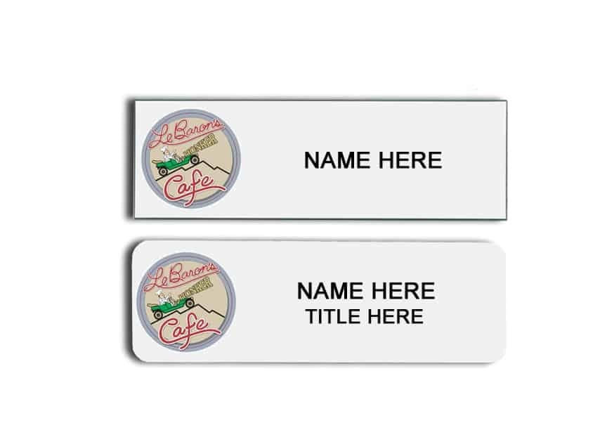 LeBaron's Honker Cafe name badges