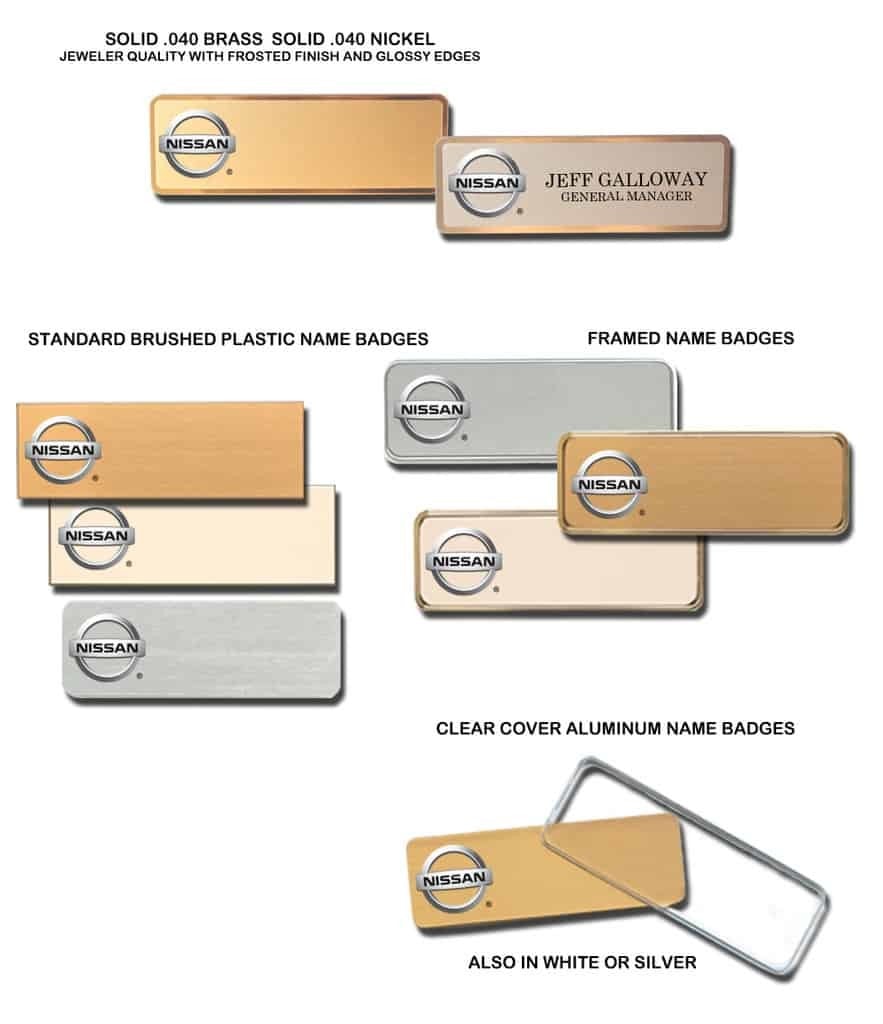 Nissan Name Tags Badges