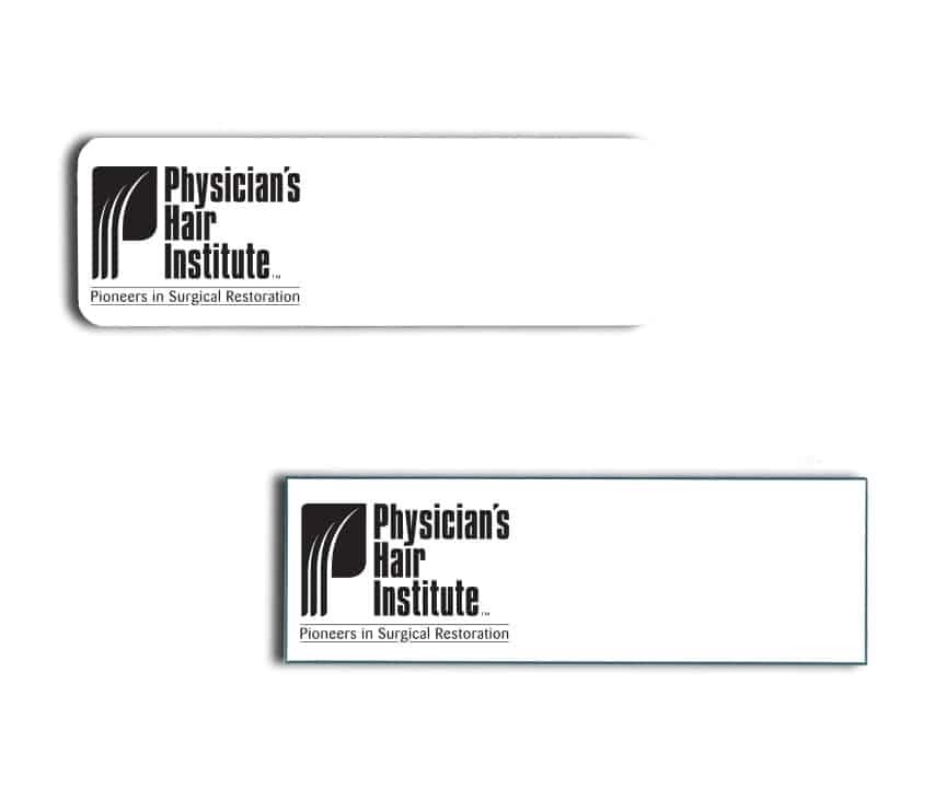 Physician's Hair Institute name badges