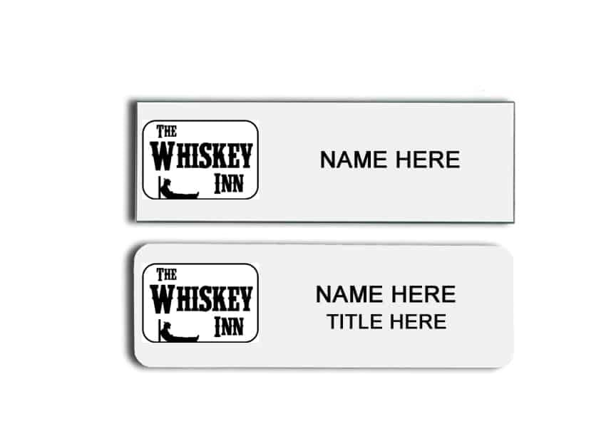 The Whiskey Inn name badges