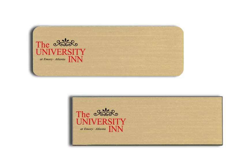 University Inn name badges