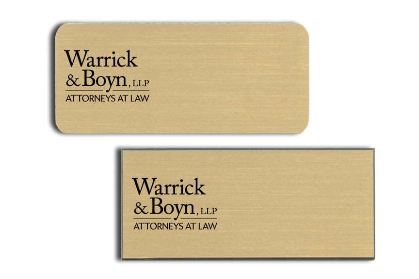 Warrick and Boyn name badges