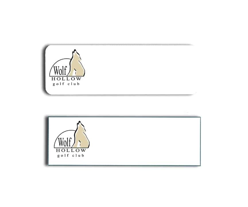 Wolf Hollow golf club name badges